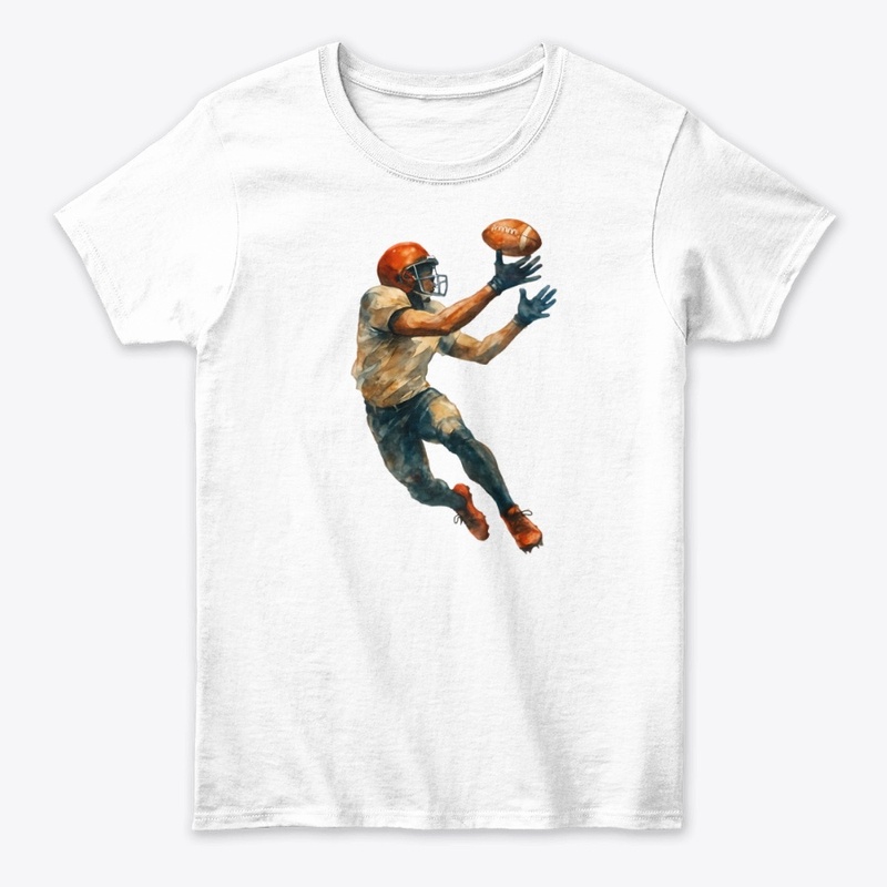 Watercolor Football Catch Art