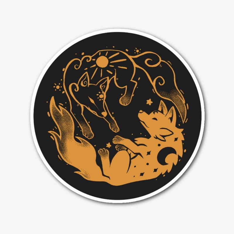 Sun and Moon Golden Wolves