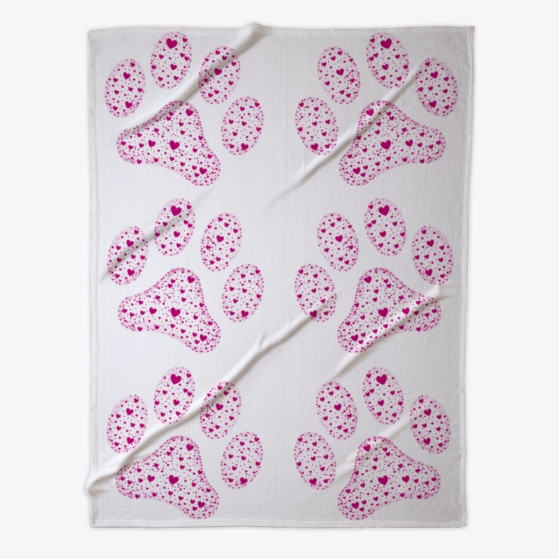 Pink Animal Paws with Hearts
