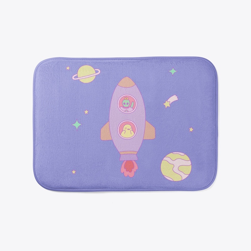 Princess Alien and Chick Bath Mat