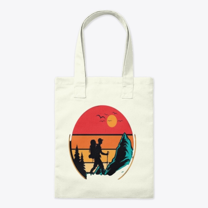 Mountain Hiker at Sunset – Adventure