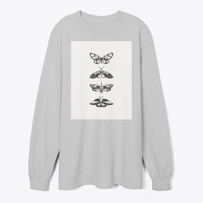 Silent Wings – Black Ink Moth Design