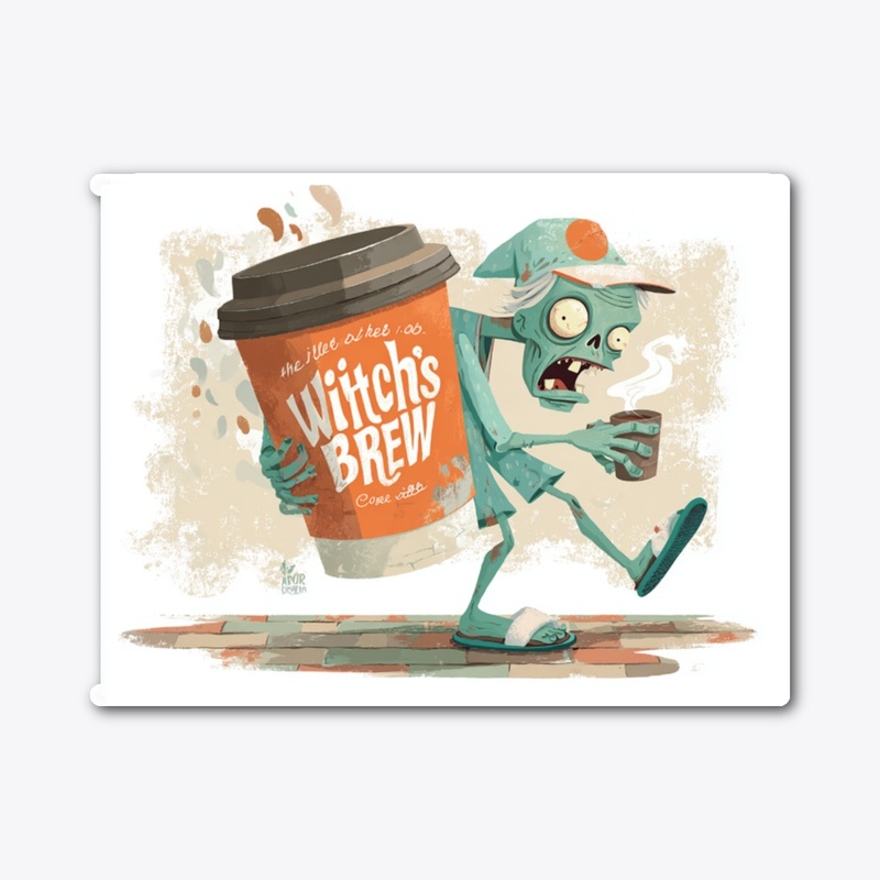 Witch's Brew Zombie Coffee Art