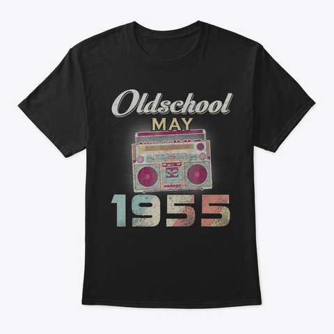 Vintage Best Of May 1955 65 Years Old Bi Black T-Shirt Front