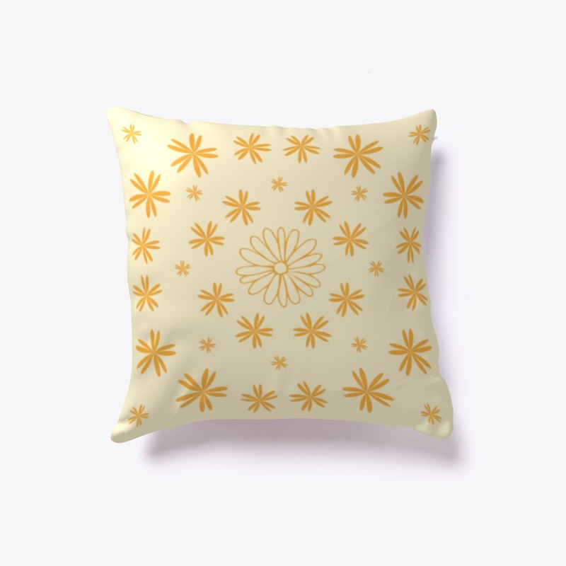 "Floral Print Decorative Throw Pillow .