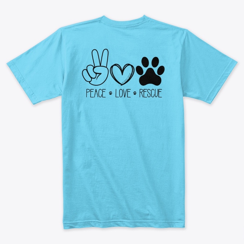 Peace Love Rescue on Back