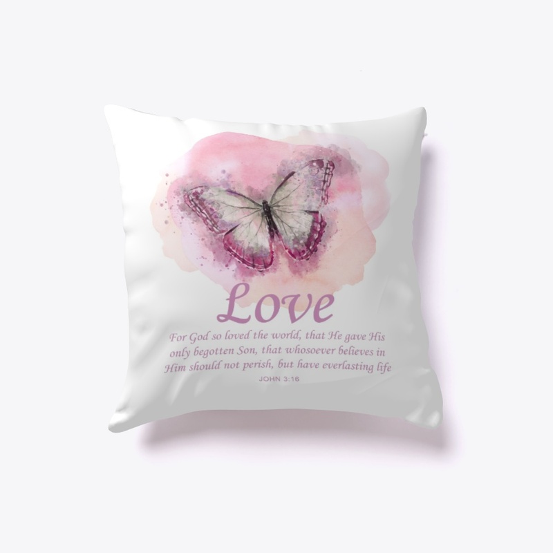 Womens Christian Butterfly Verse Love