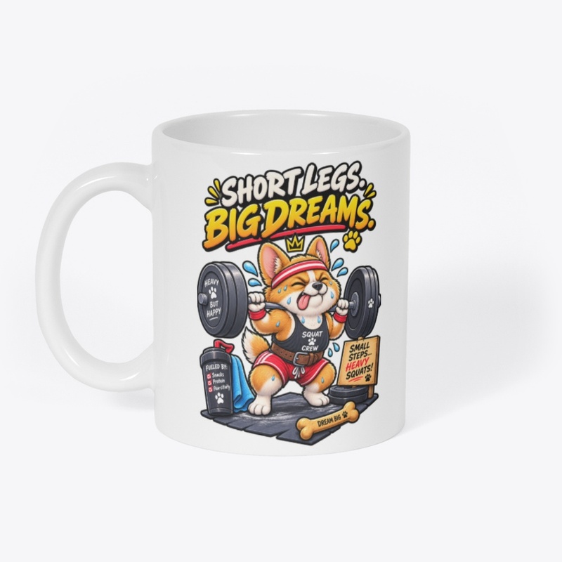 Short Legs Big Dreams Funny Corgi Gym