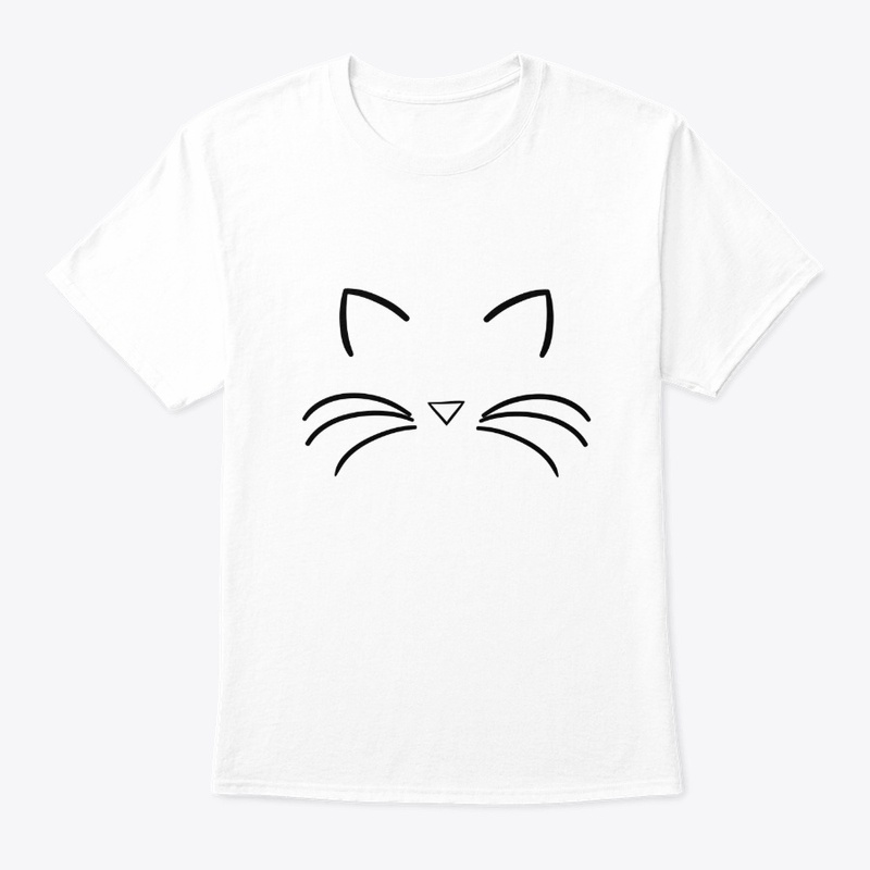Cat Face Big Mustache White