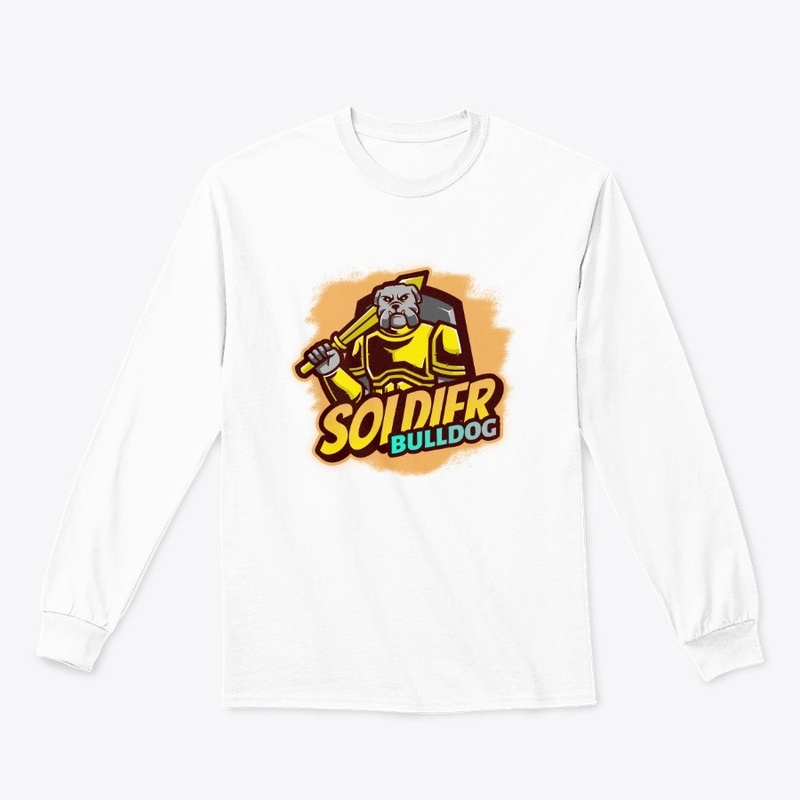 cartoon logo design: soldier bulldog