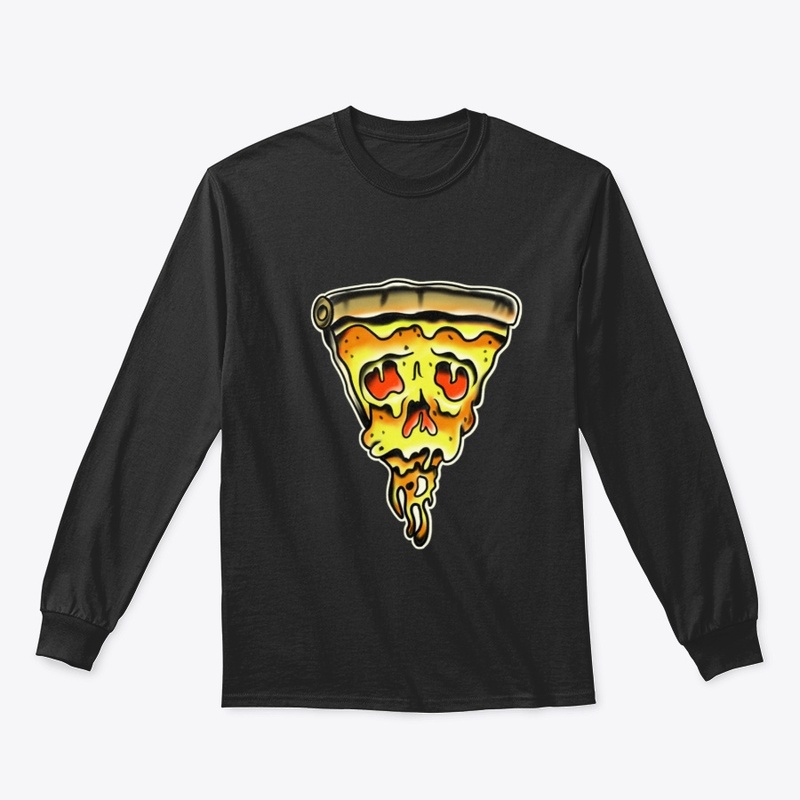 Skull Pizza Slice Traditional Tattoo