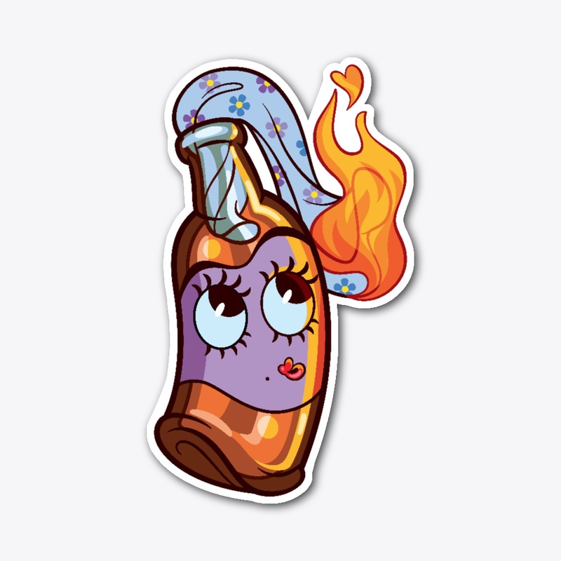 Retro Cartoon Molotov Cocktail