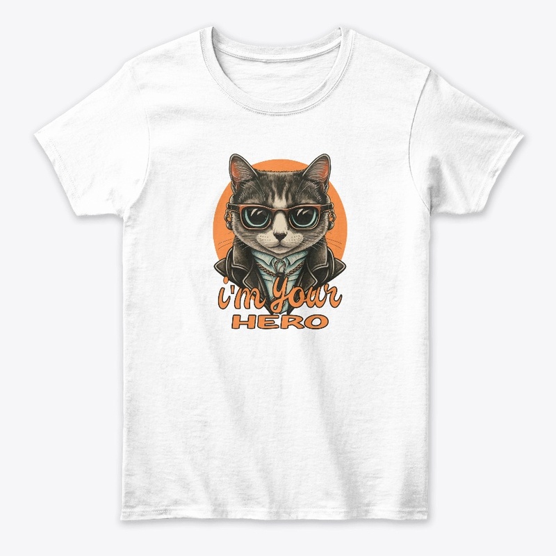 Leather Jacket & Hero Cat T-Shirt Design