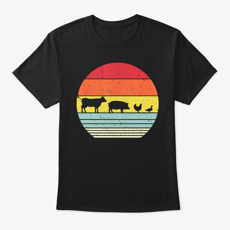 Cow Pig Chicken Duck Vintage Farmer Tee