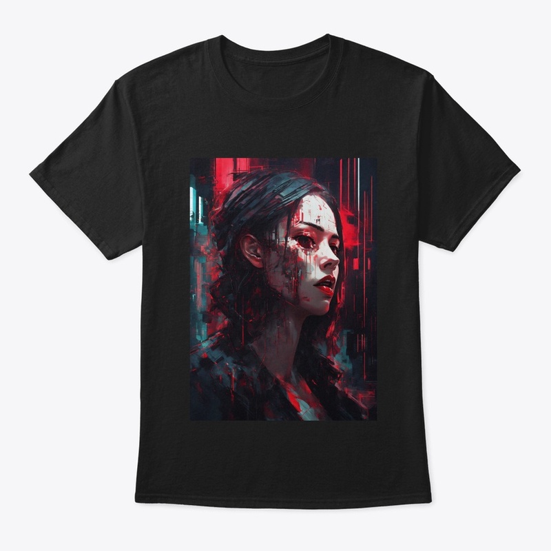 Illustration vampire style of glitch art