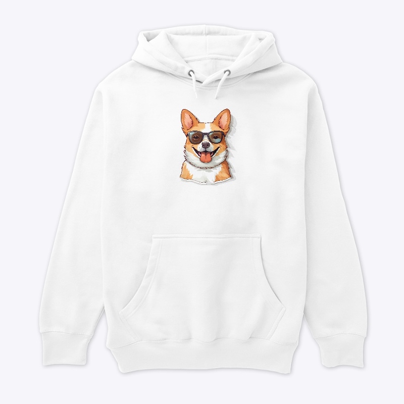 kawaii cute happy dog wearing sunglasses