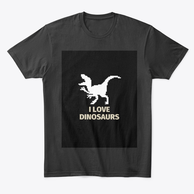 Pixel Art Dinosaur 7 Black