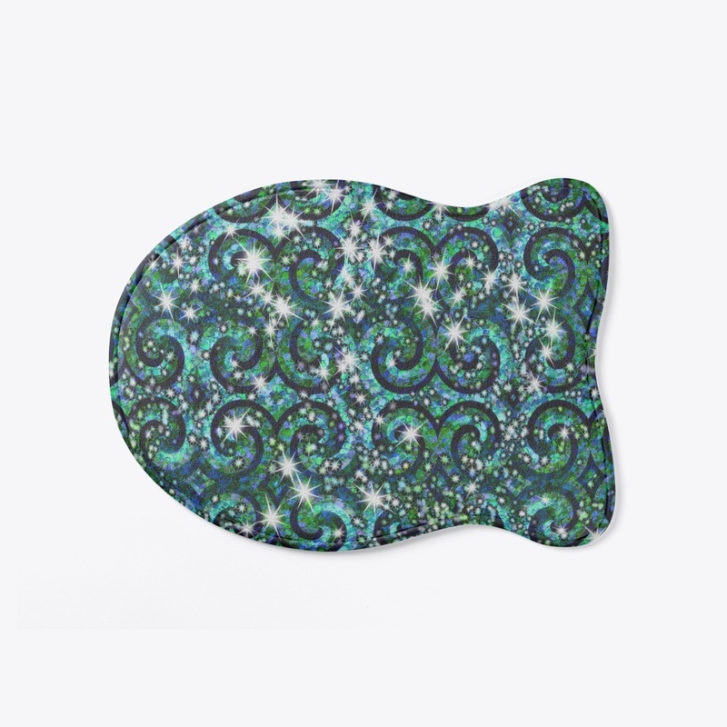 Blue Green Sparkle Swirl