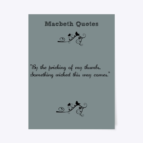 Macbeth Quotes Poster Medium Grey T-Shirt Front