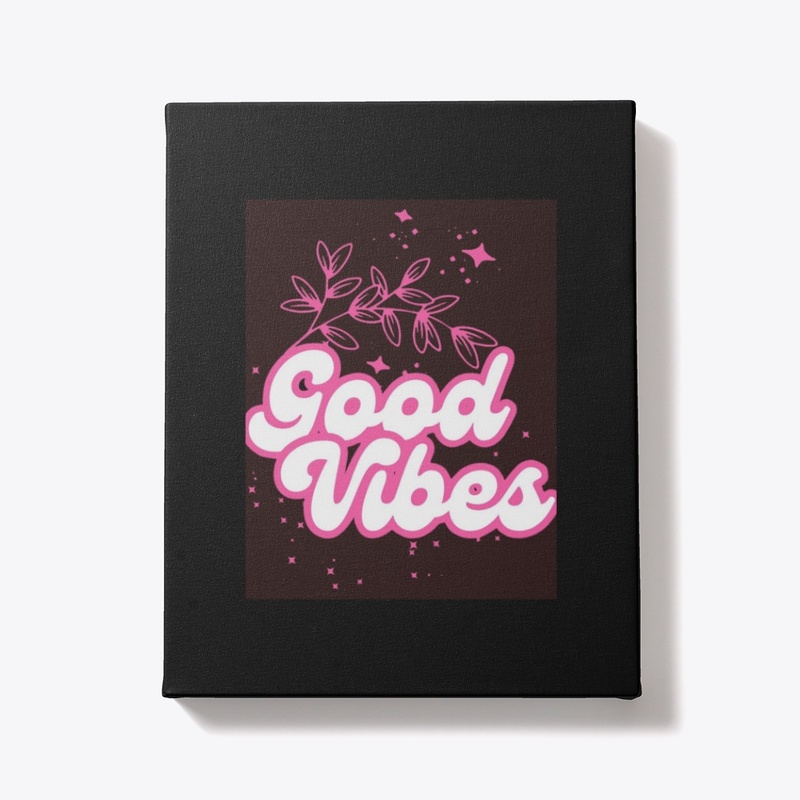 Black Pink Floral Good Vibes T-Shirt