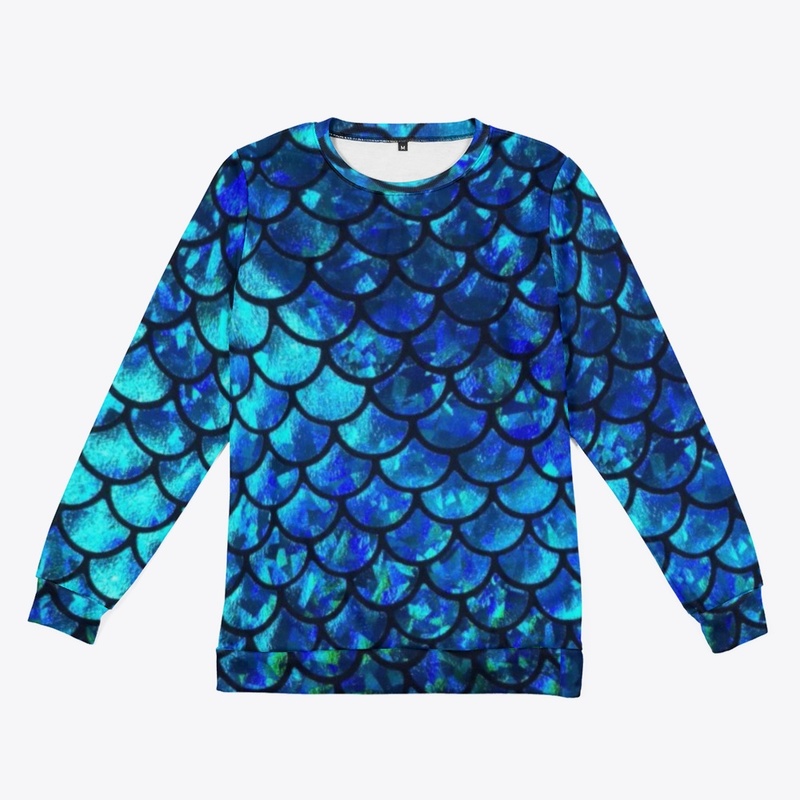 Cobalt blue mermaid fish scales