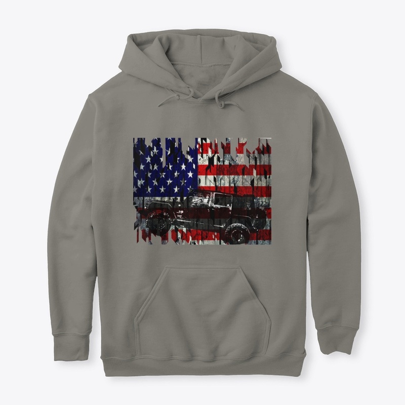American Flag & Jeeps