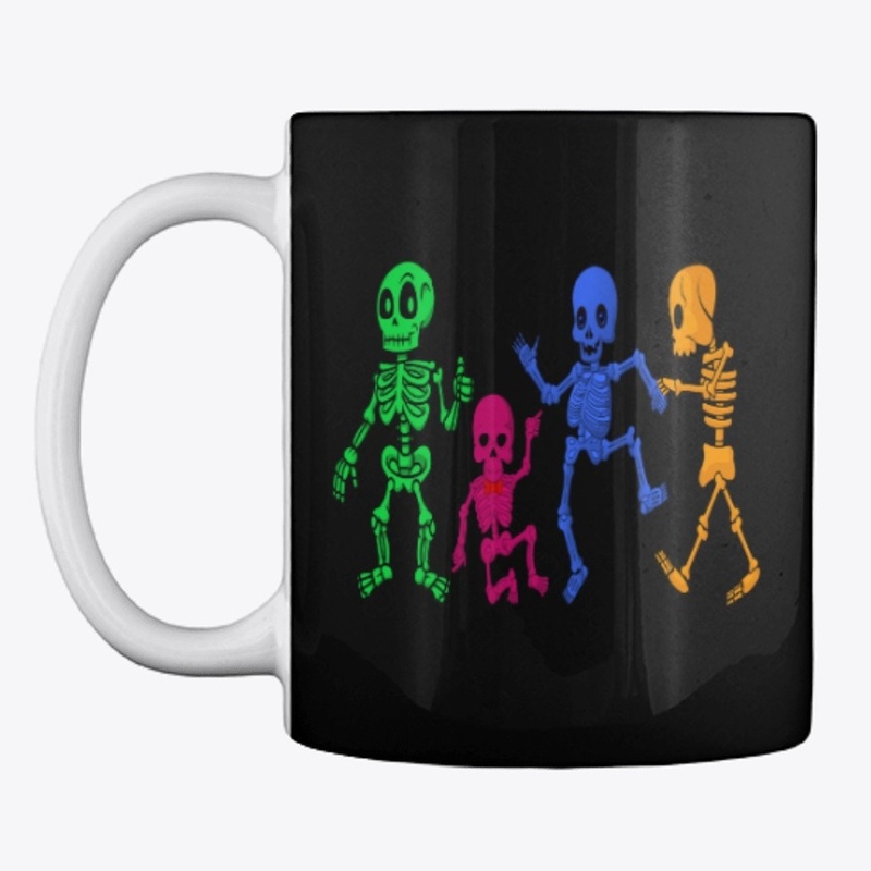 skeleton family happy halloween daY