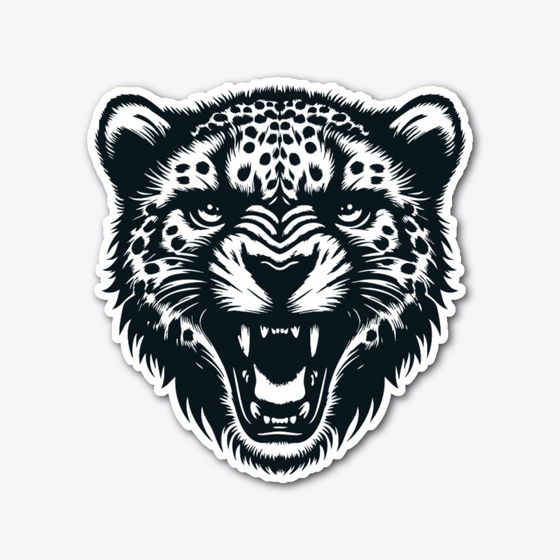 Angry Cheetah Head Design