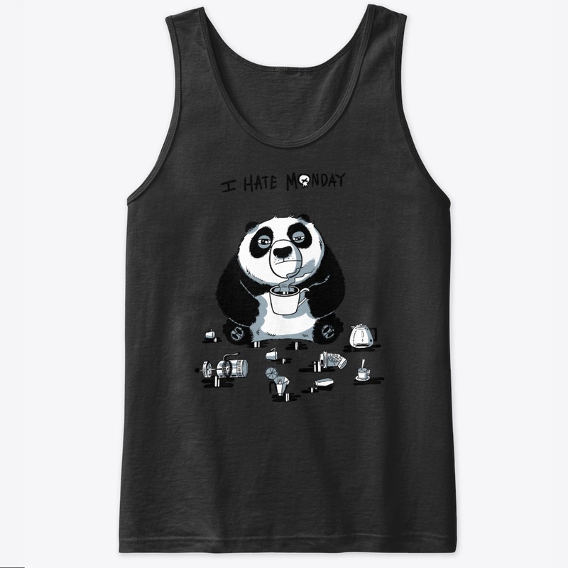 tired panda "I hate monday"
