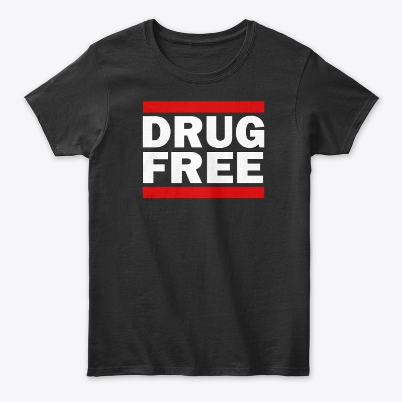DRUG FREE White Logo Tee