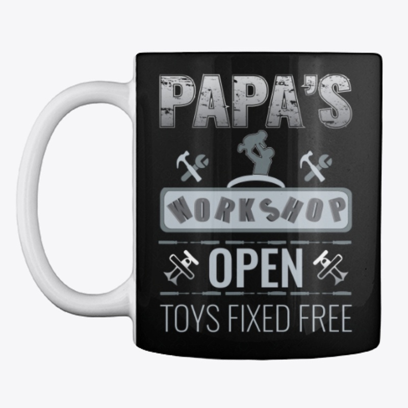 PAPA WORKSHOP OPEN/FUNNY PAPA T-SHIRT