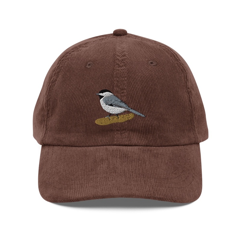 Chickadee Embroidered Corduroy Hat