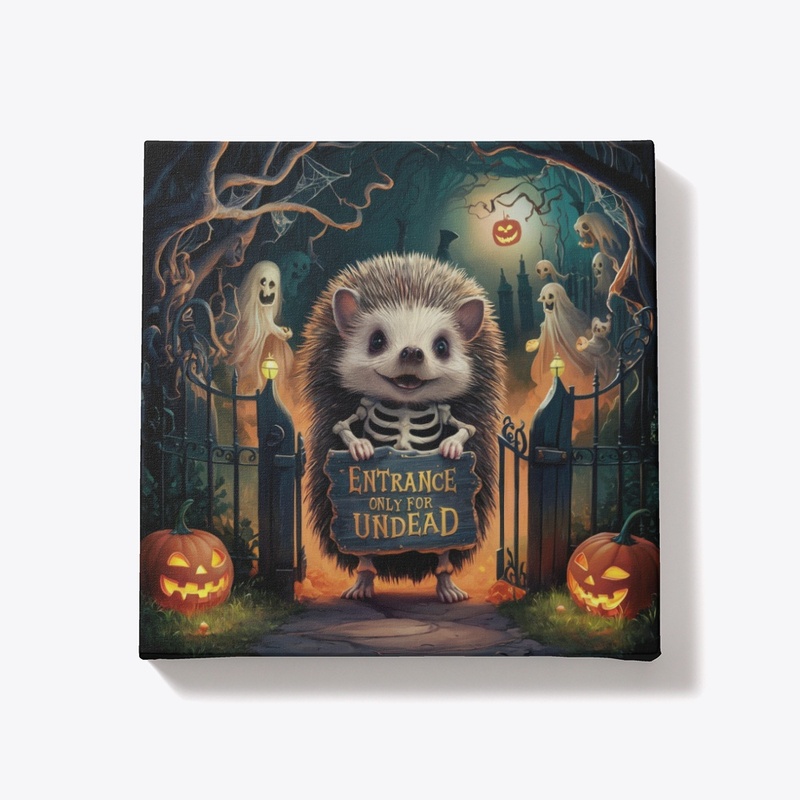 Halloween Hedgehog Canvas Gift