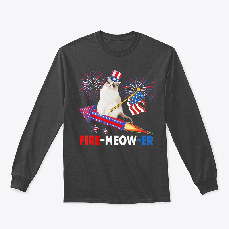 Fire-Meow-Er Cat Riding Firecracker 
