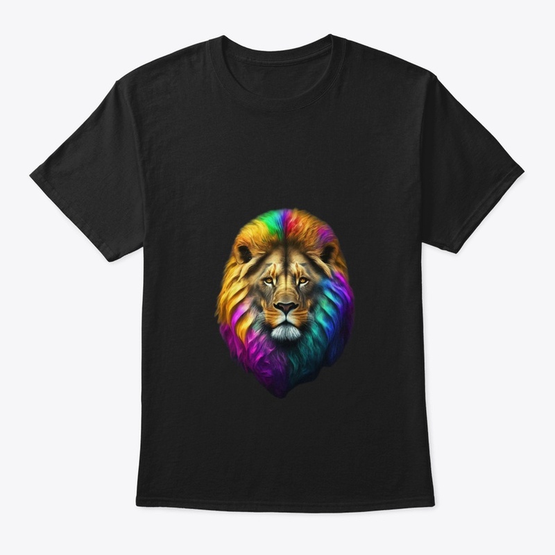 Lion on crewneck black men Tshirt