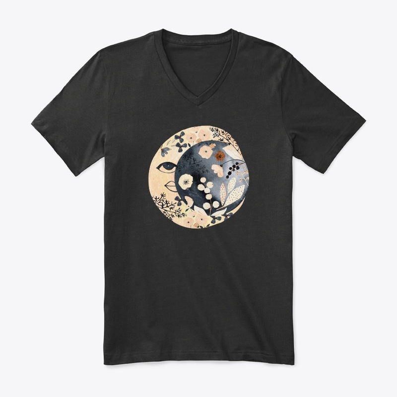 Mystic Moon Flowers T shirt