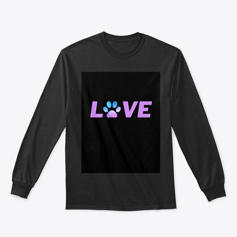 cute dog paw print love t shirt