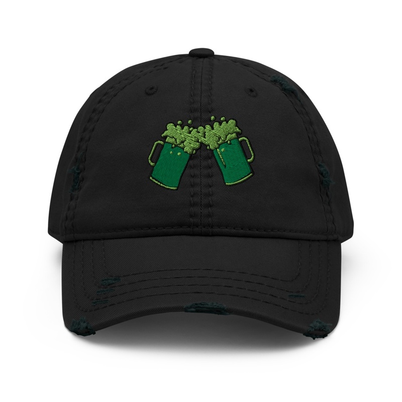 Green Beers Embroidered Distressed Hat