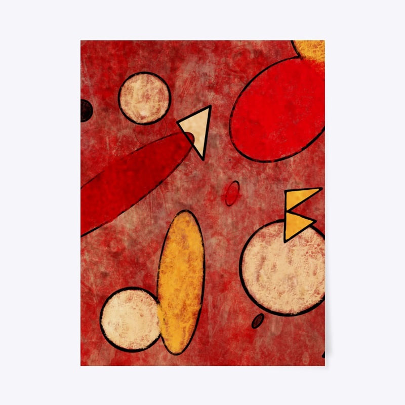Circular Pattern Abstract Red Fall Tee