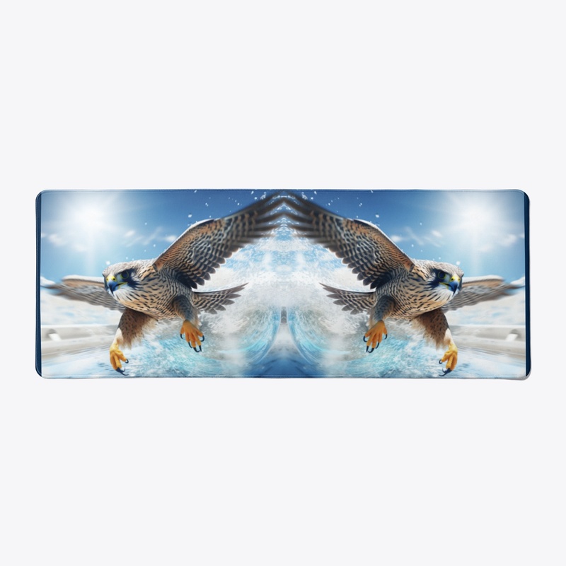 Falcon Force in Flight Over Ocean