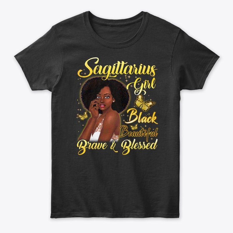 Sagittarius Girl Black Beautiful T-Shirt