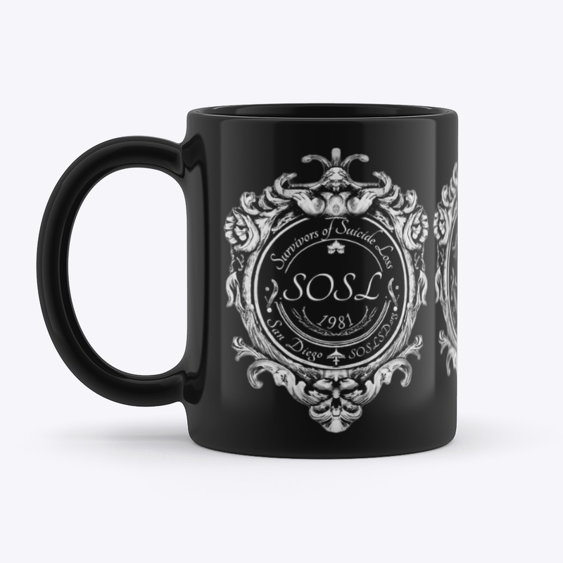 Royal black and white triple logo mug