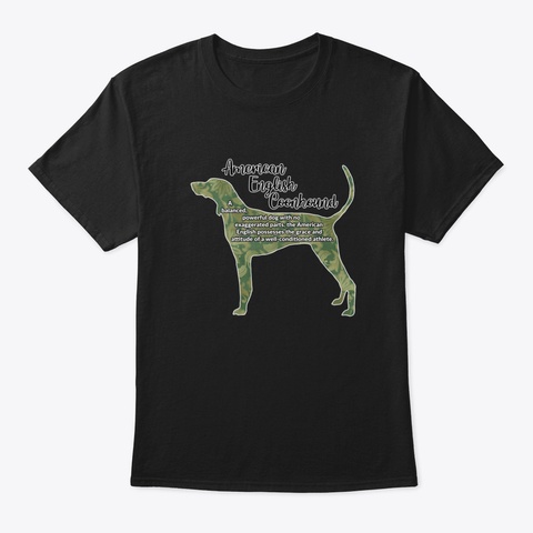 American English Coonhound Gpjbj Black T-Shirt Front