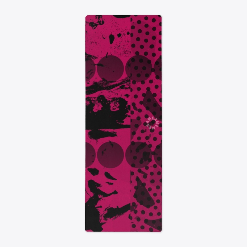 Pink Blk Paint Splatter Abstract