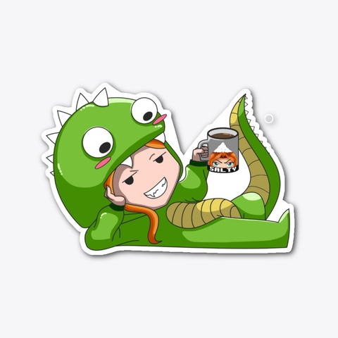 Wicked Dino Holding A Mug Standard Kaos Front