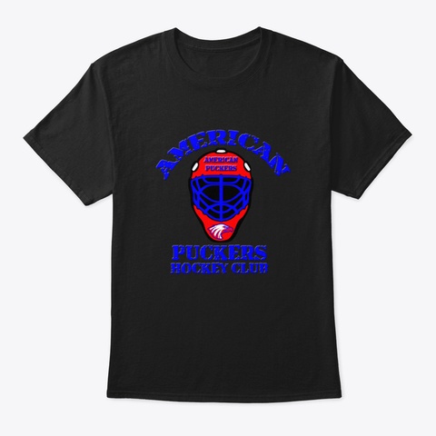 American Puckers Hockey Club Black T-Shirt Front