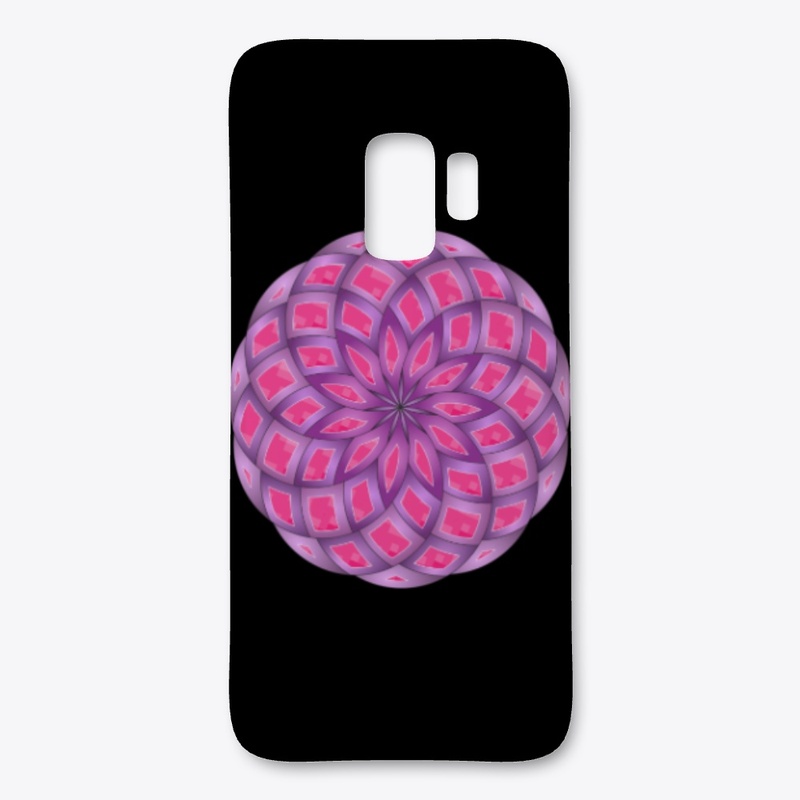 Pink and purple flower design.
