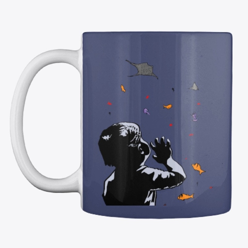 Boy at the Aquarium mug