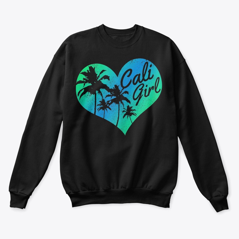 Cali Girl Heart Palm Trees Summer