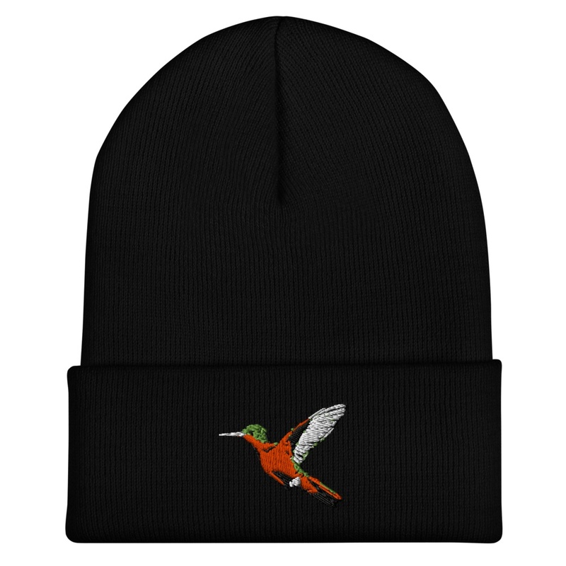 Cinnamon Hummingbird Beanie Embroidered